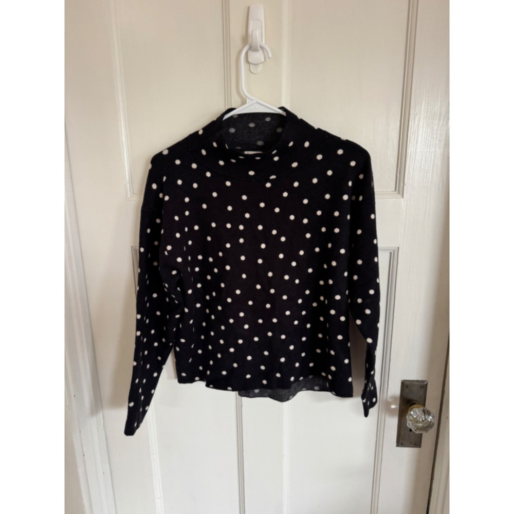 Maeve Carys polka dot mock neck sweater size small